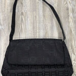 Vintage Balenciaga BB Monogram Black Nylon Shoulder Bag